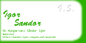 igor sandor business card